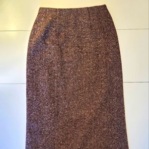 J G Hook Burgundy Wool Long Pencil Skirt Size 2P